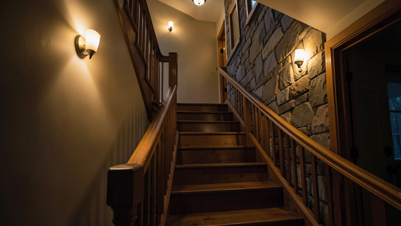 Oświetlenie klatki schodowej w domu jednorodzinnym