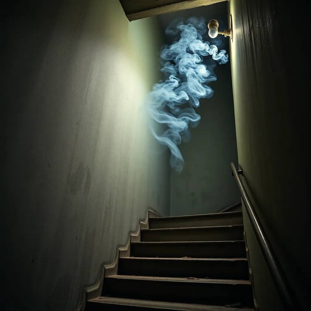 Palenie papierosów na klatce schodowej w bloku