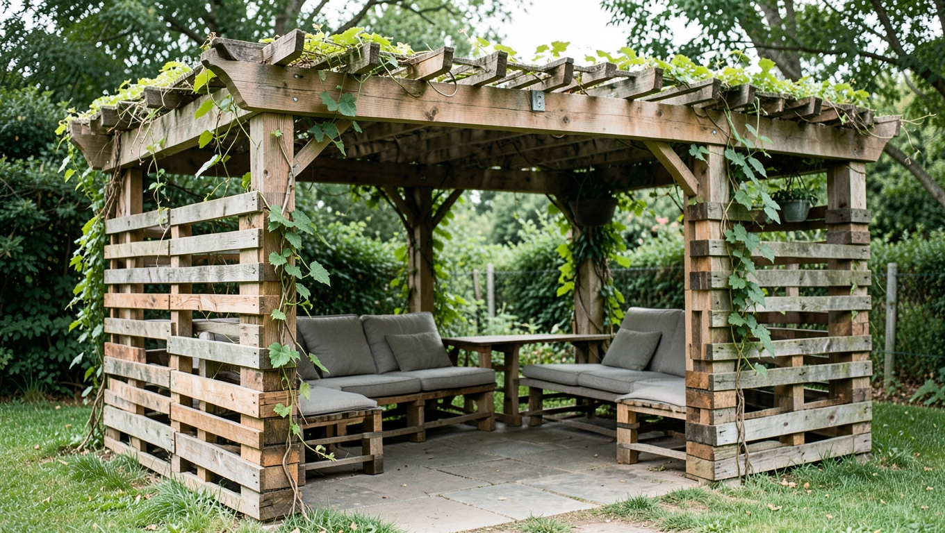 pergola ogrodowa z palet