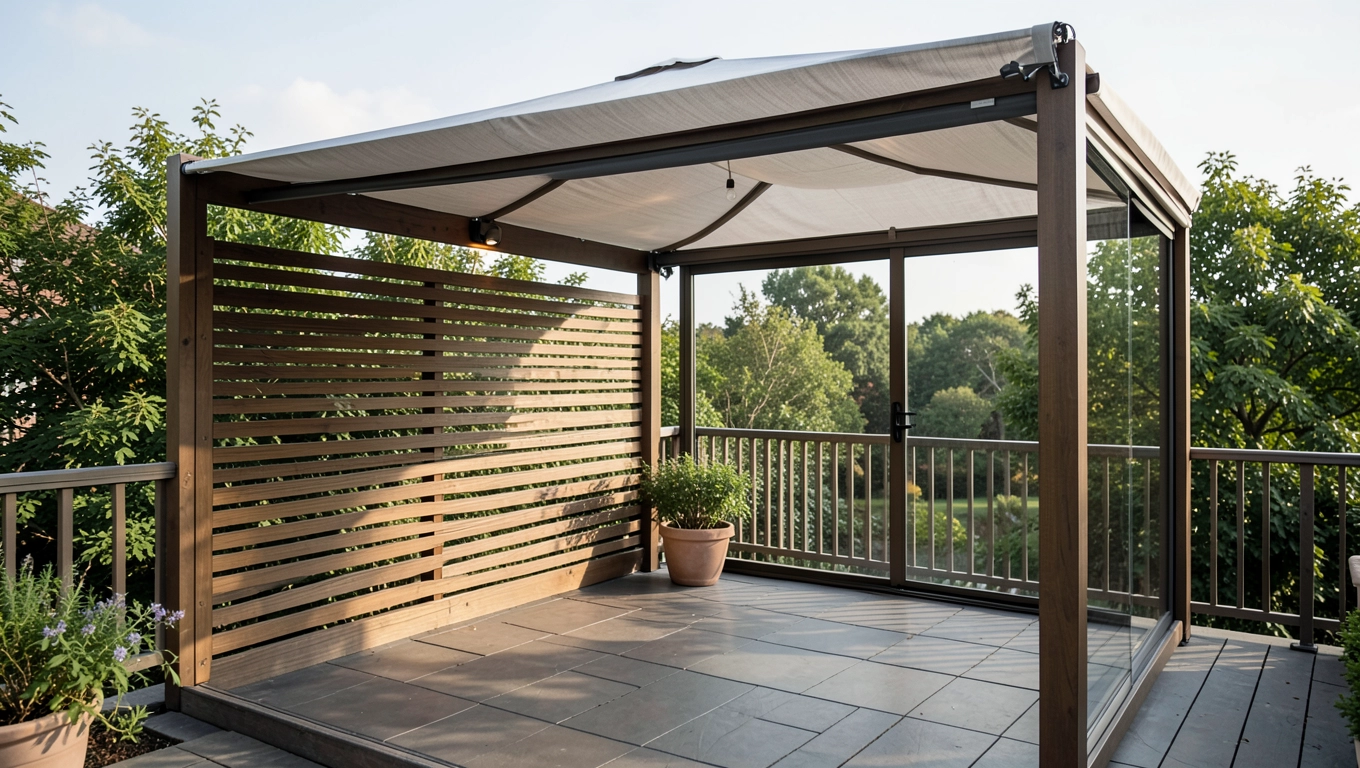 Pergola tarasowa z otwieranym dachem