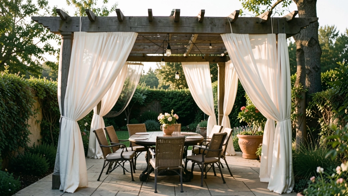 pergola tarasowa z zaslonami