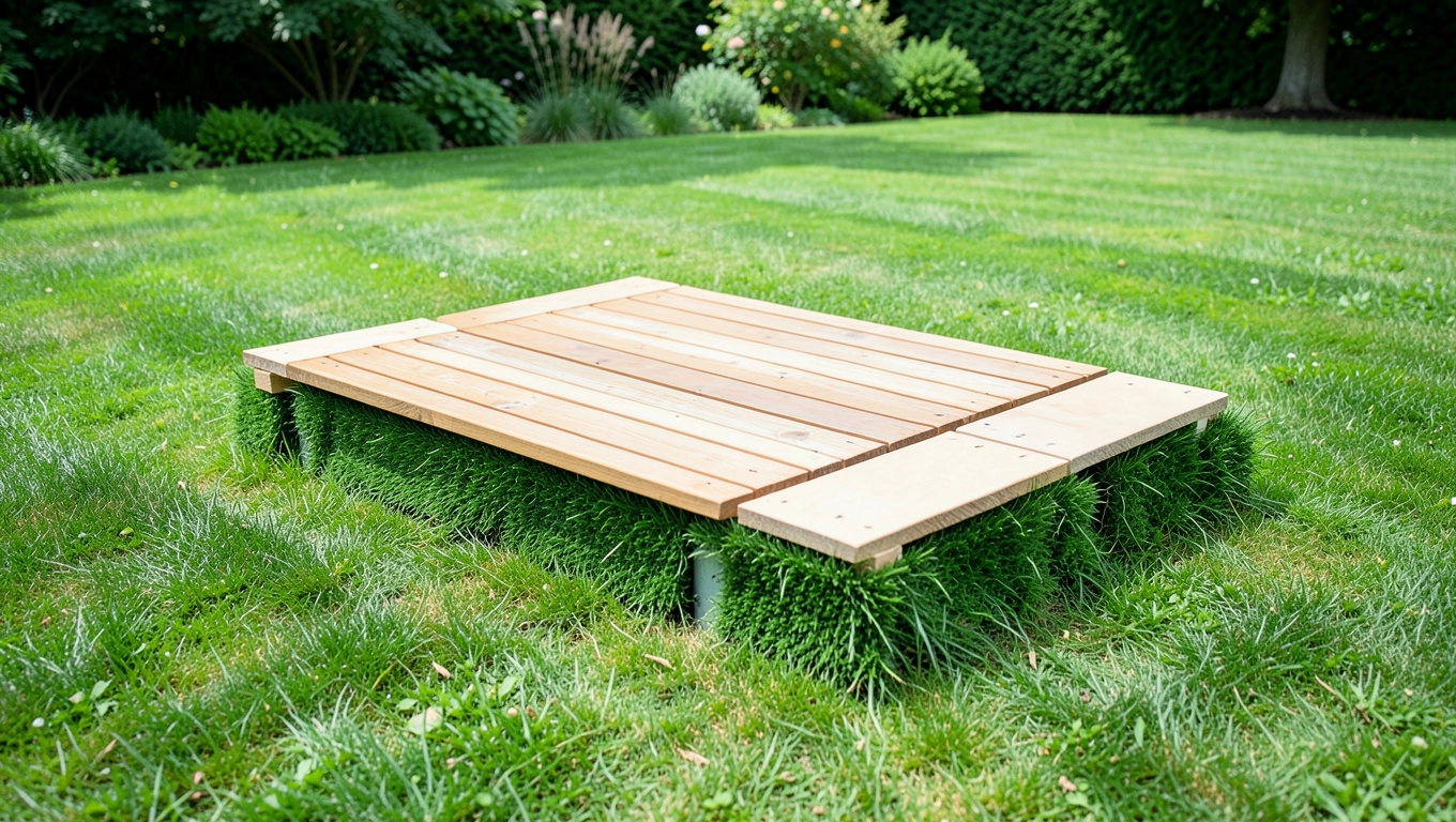 Podest tarasowy montaż na trawie