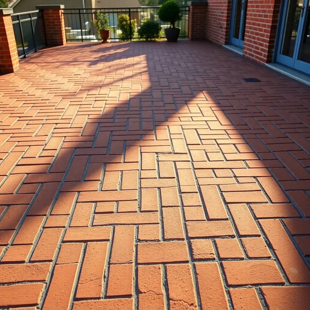 Podłoga z cegły na tarasie