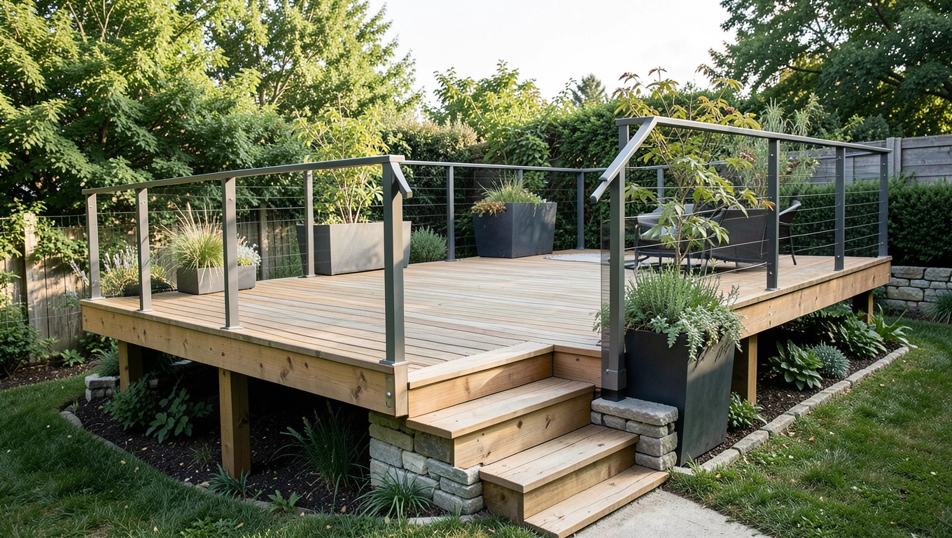 Podwyższony taras na gruncie