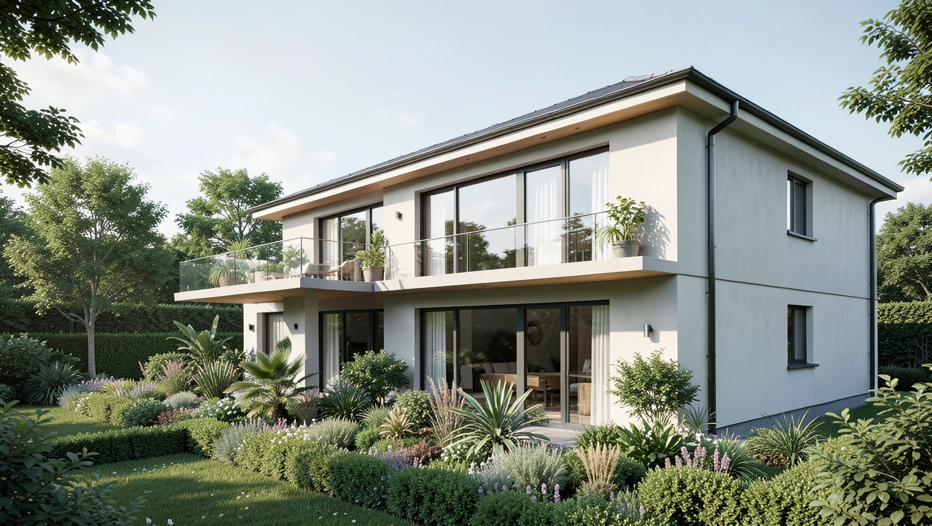 Projekt domu z tarasem z boku