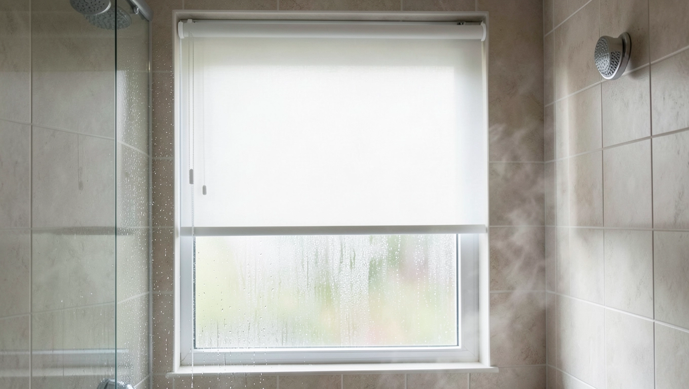Roleta na okno pod prysznicem