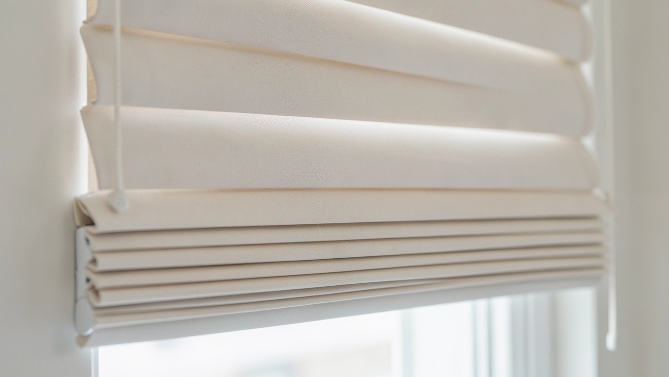 Roleta rzymska pozioma na prowadnicach