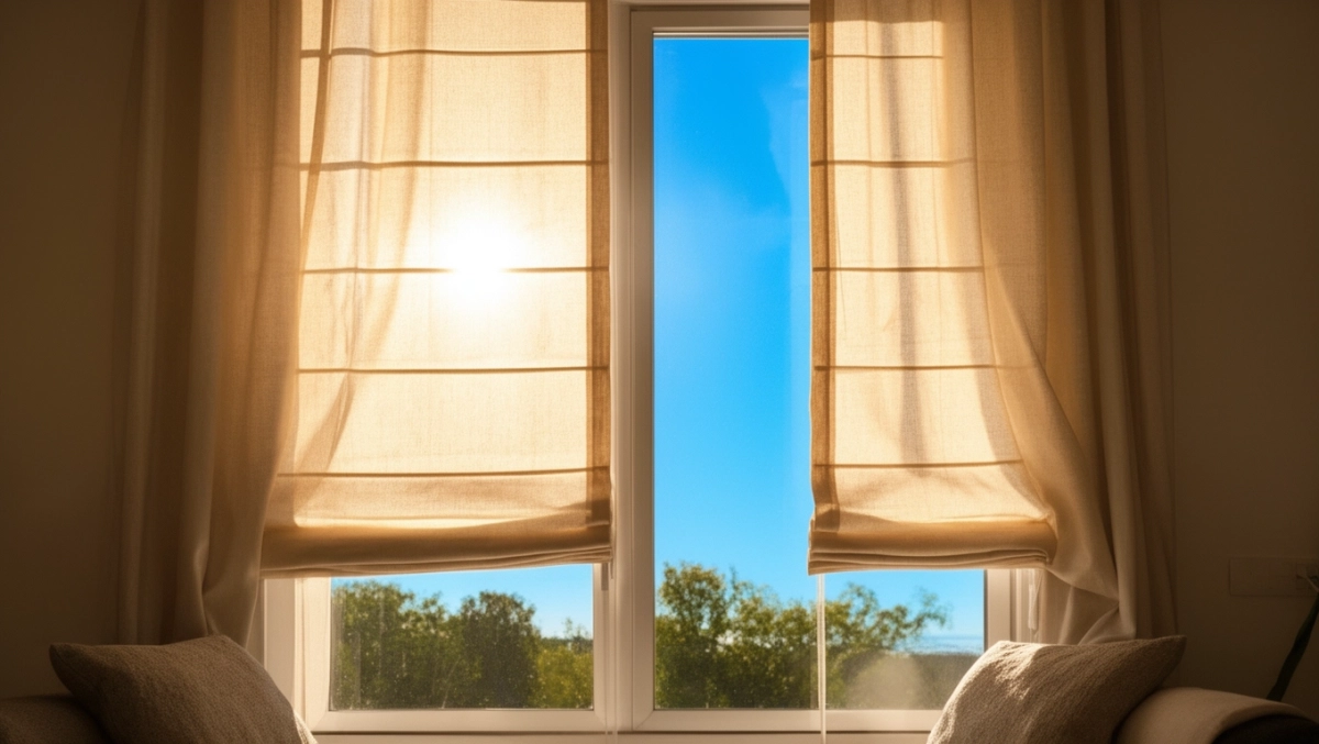 rolety rzymskie odbijające światło