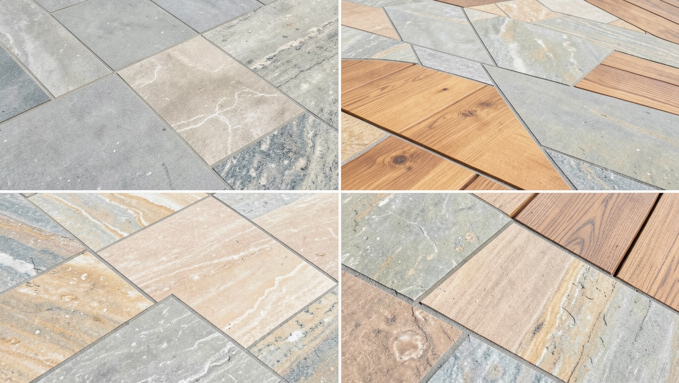 Różnorodność płytek tarasowych zewnętrznych