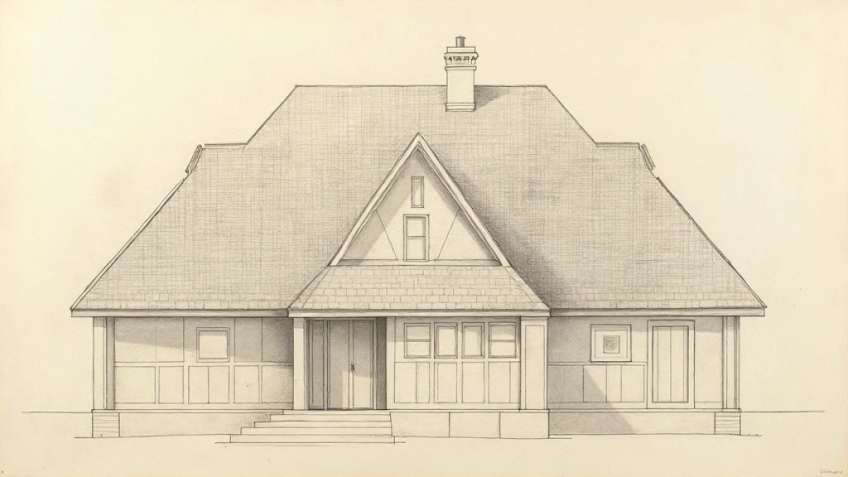 rysunek techniczny dachu dwuspadowego