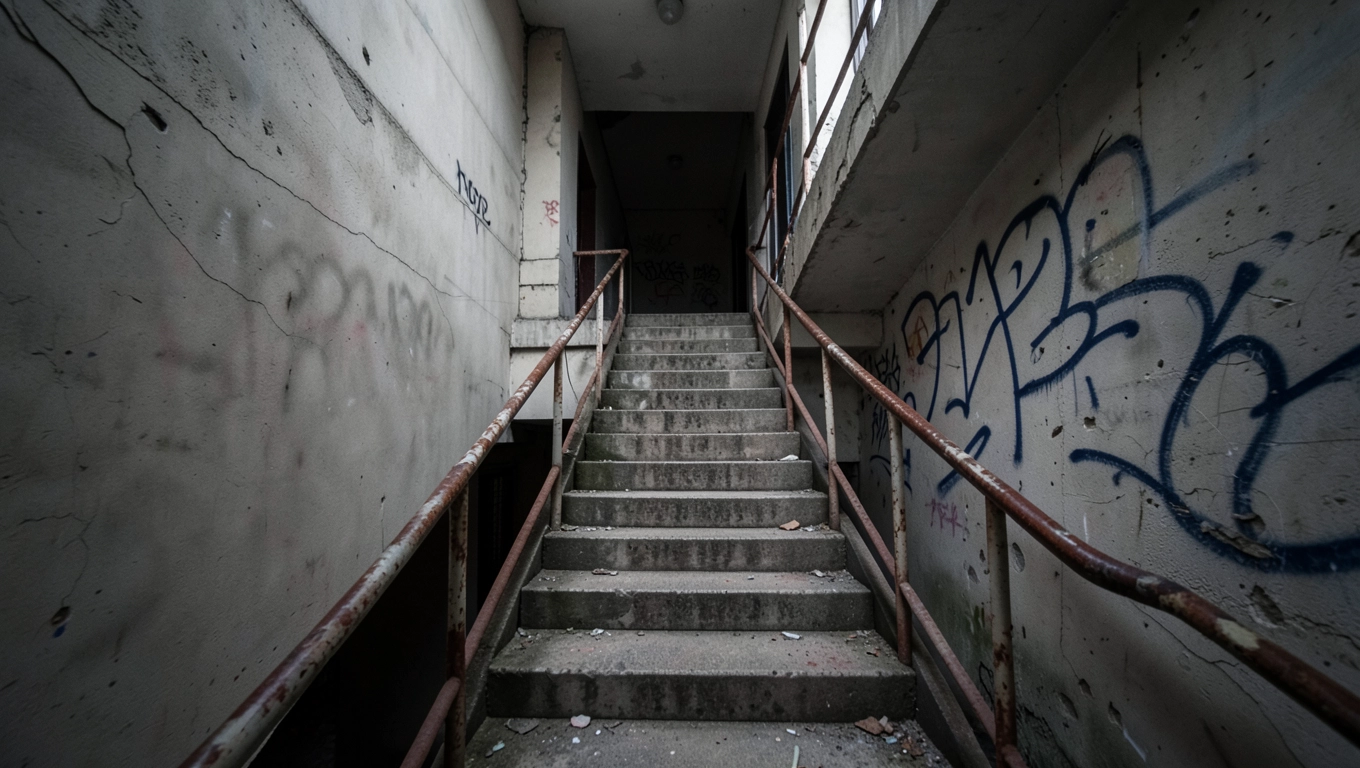 Rzut klatki schodowej w bloku