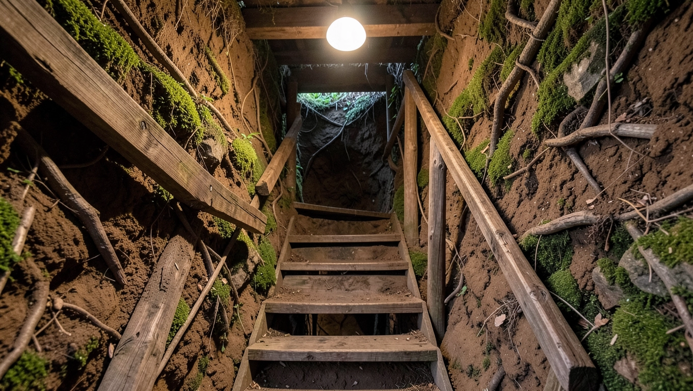 Schody do piwniczki ziemianki