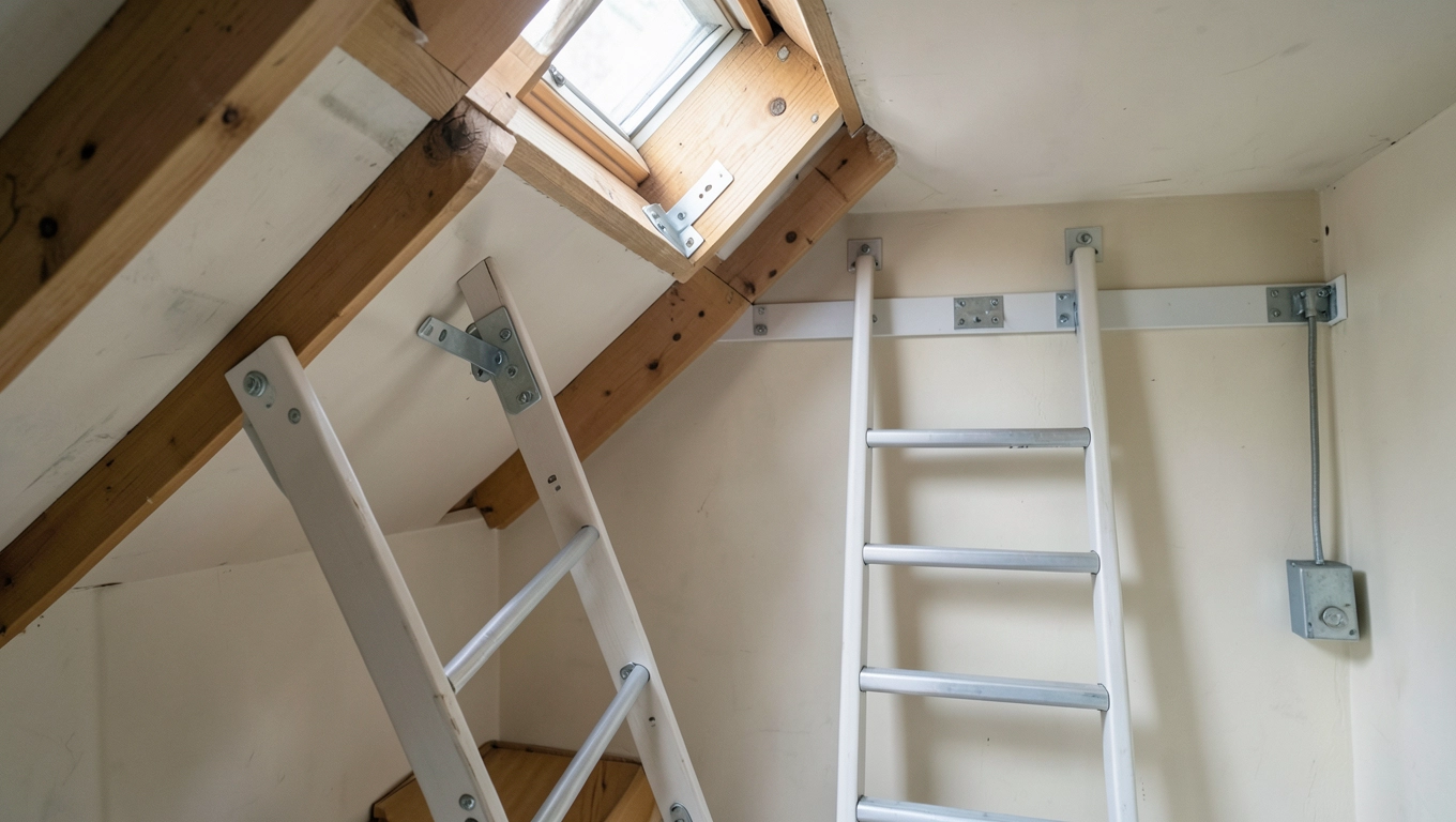 Schody strychowe z montażem