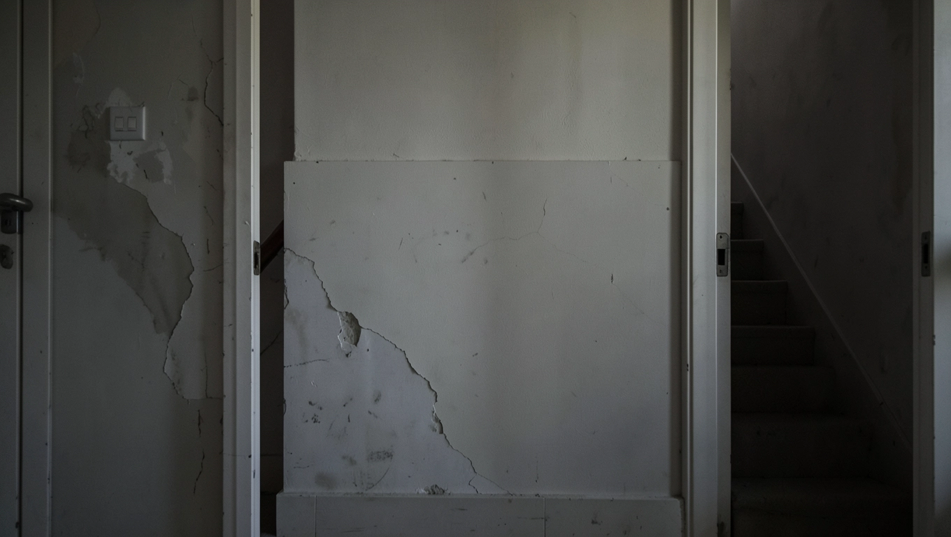 Ścianą między mieszkaniem a klatka schodowa