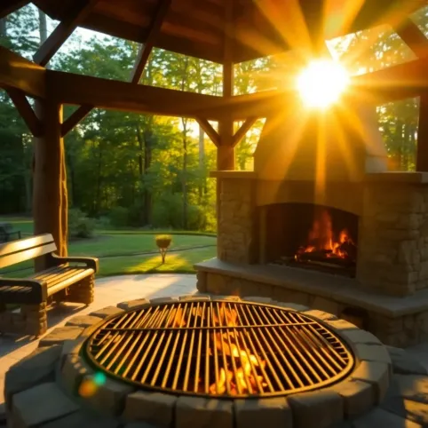 Altana z kominkiem i grillem