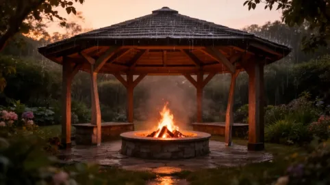 altana z paleniskiem