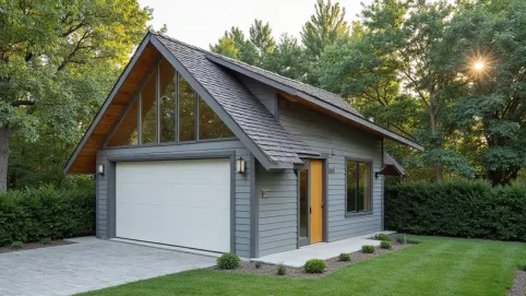 budynek z dachem jednospadowym