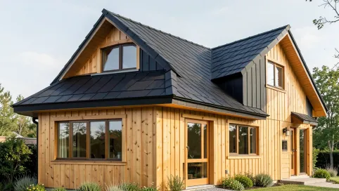 Czarny dach okna złoty dąb jaką elewacja