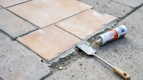 czym przykleić odpadające płytki na tarasie