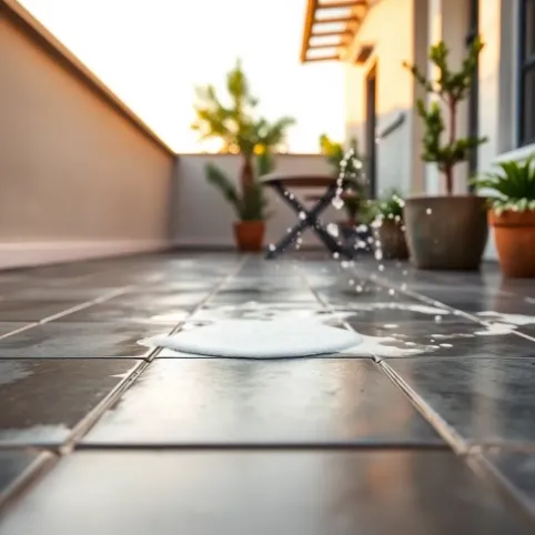 Czyszczenie gresu na tarasie