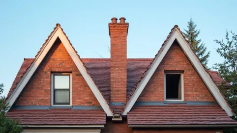 dach dwuspadowy z ogniomurem