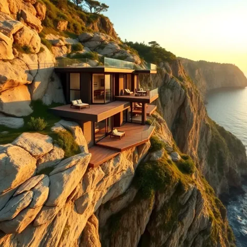 Dom na skarpie z tarasem