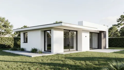 Dom parterowy z płaskim dachem do 70m2