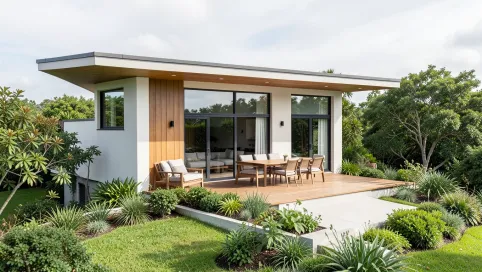 Dom parterowy z tarasem na dachu