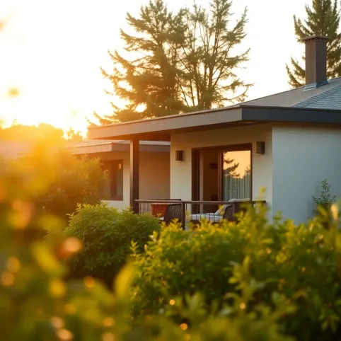 Dom parterowy z tarasem z boku