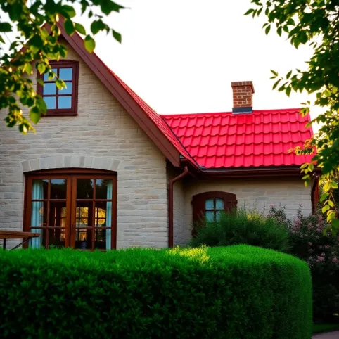 Dom z czerwonym dachem