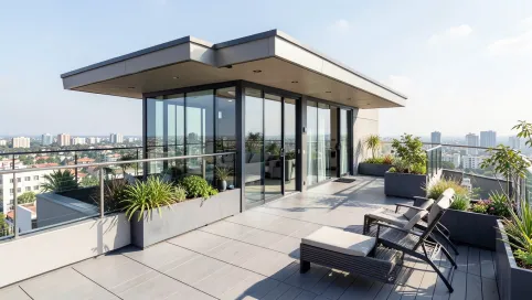 Dom z tarasem na dachu