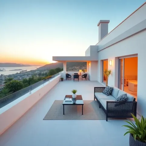 Dom z tarasem na piętrze