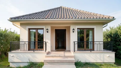 Dom z tarasem z przodu