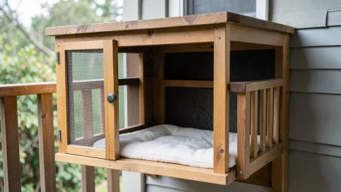 Domek dla kota na Balkon