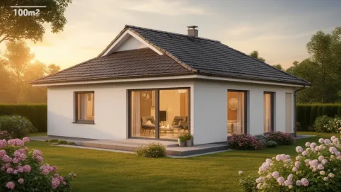 Domy parterowe do 100m2 z dachem dwuspadowym