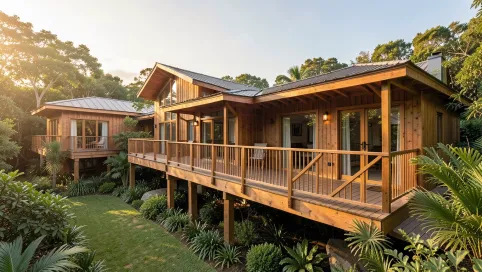 Domy z tarasem drewnianym