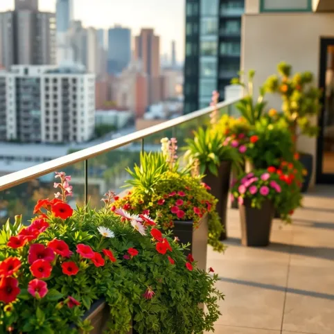 Donice z palisady na tarasie