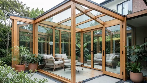 duży oszklony ganek