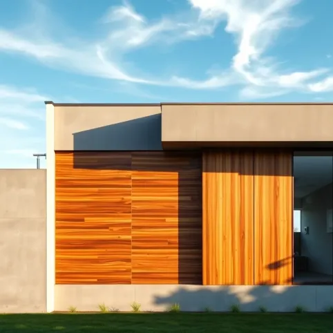 Elewacje domów parterowych z płaskim dachem