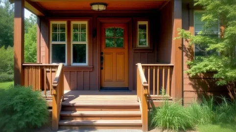 ganek drewniany przy domu