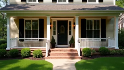 Ganek przed domem zabudowany