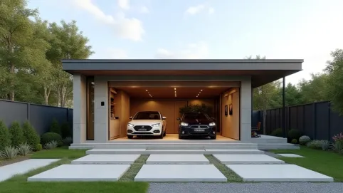 Garaż z dachem jednospadowym projekt