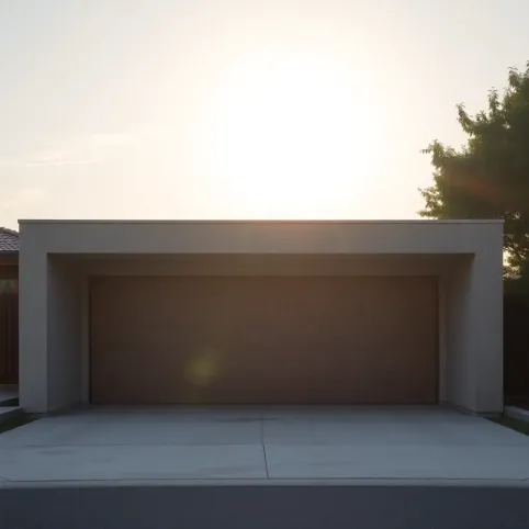 Garaż z płaskim dachem