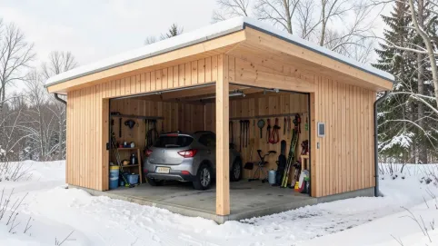 garaże dach jednospadowy