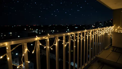 Girlanda LED na balkon