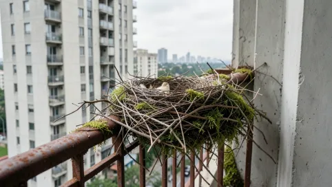 Gniazdko na balkonie w bloku
