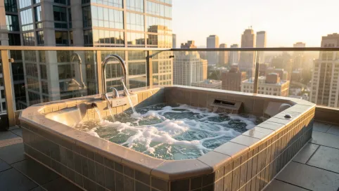 Jacuzzi na balkonie w bloku