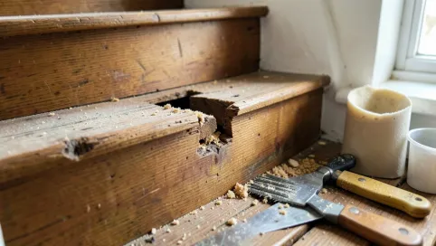 Jak naprawić dziurę w schodach drewnianych