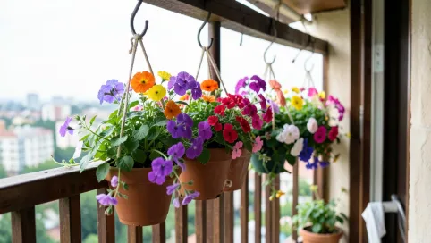 Jak powiesić kwiaty na balkonie