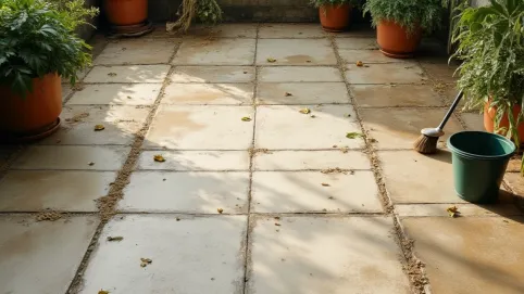 jak wyczyścić płytki na tarasie